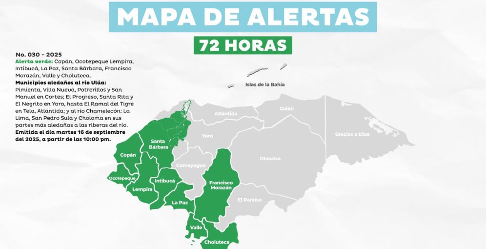 Copeco declara Alerta Verde en 9 departamentos y zonas ribereñas